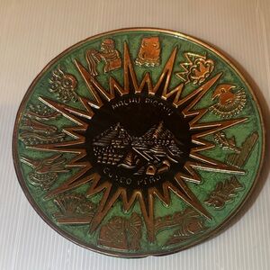 Machu Picchu Peruvian Copper Plate